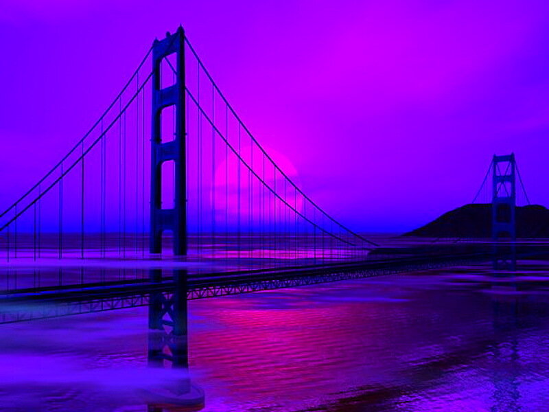 Golden Gate Bridge — Purple, Dramatic