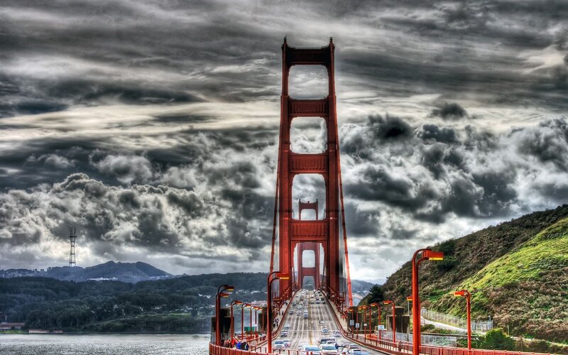 Golden Gate Bridge — Red, Dramatic, Afternoon