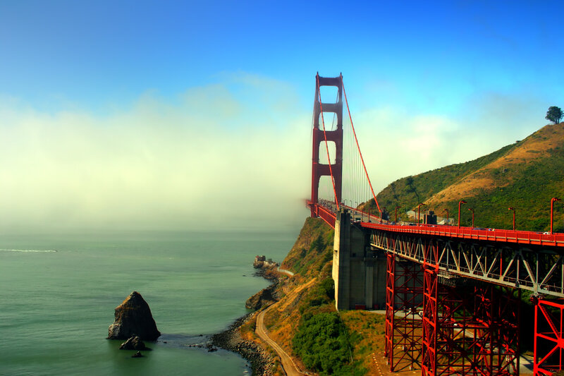 Golden Gate Bridge — Red, Dramatic, Morning