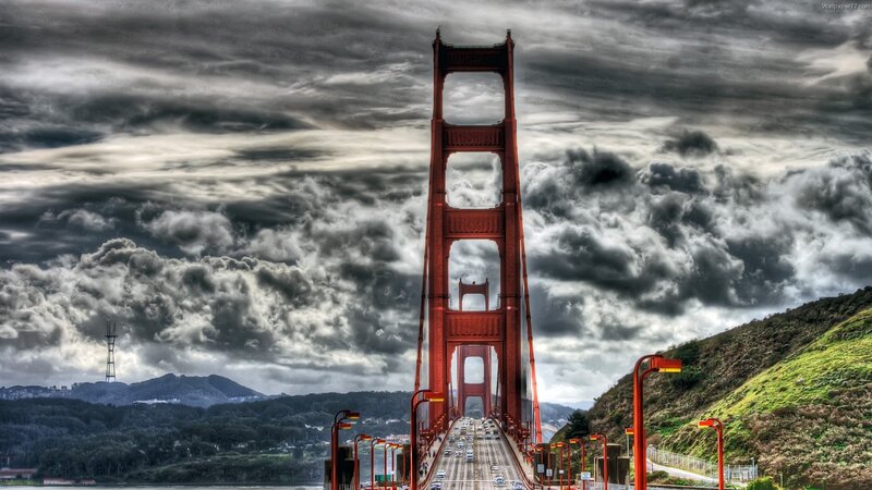 Golden Gate Bridge — Red, Dramatic, Photograph