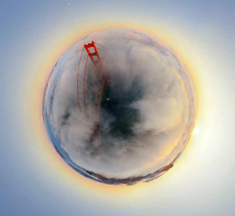 Golden Gate Bridge — Red, Dramatic, Sunrise, Photograph