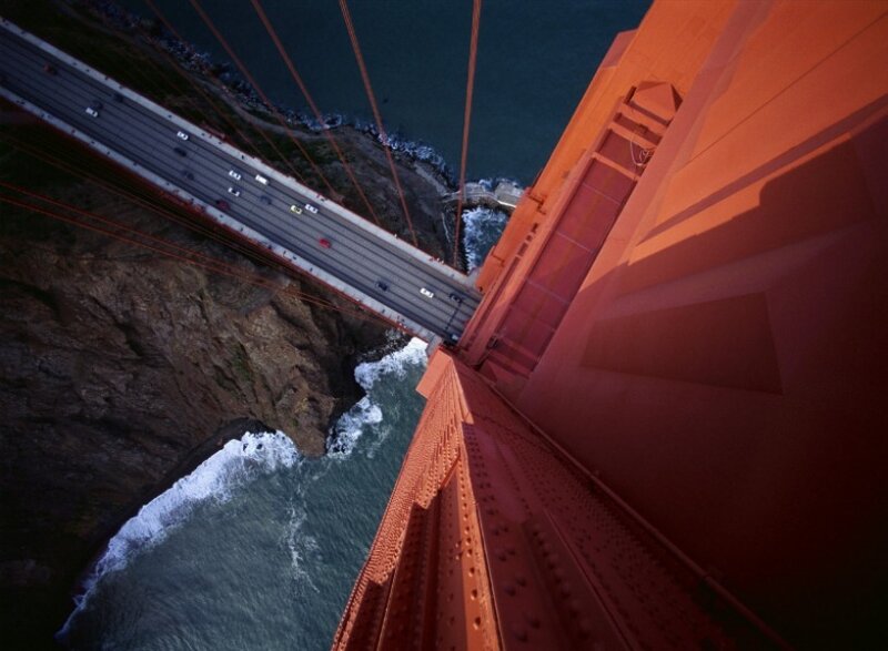 Golden Gate Bridge — Red, Dramatic, Sunset, Photograph