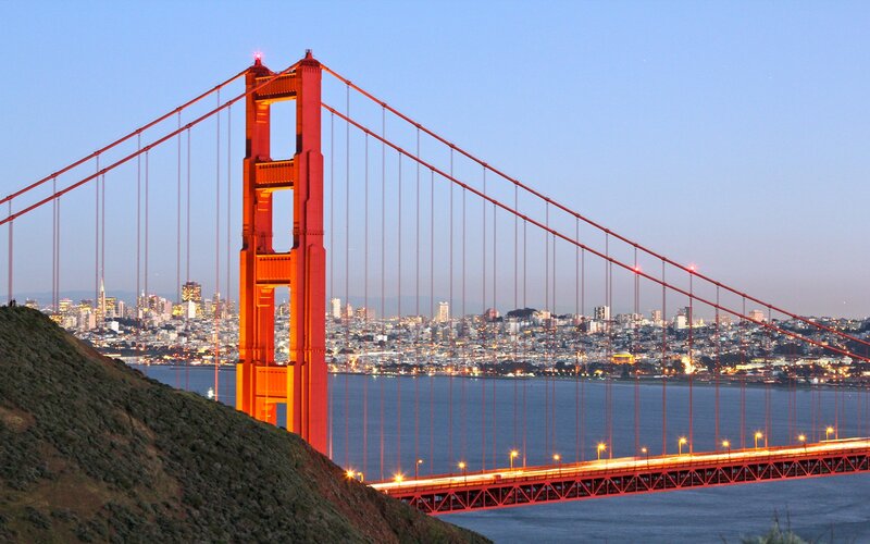 Golden Gate Bridge — Red, Dramatic, Sunset