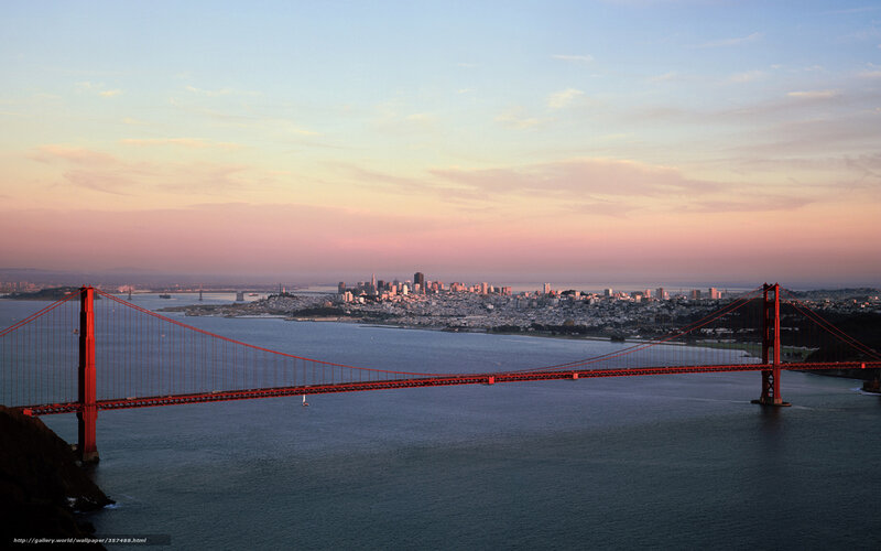Golden Gate Bridge — Red, Serene, Sunset, Photograph, San Francisco Skyline, Bay