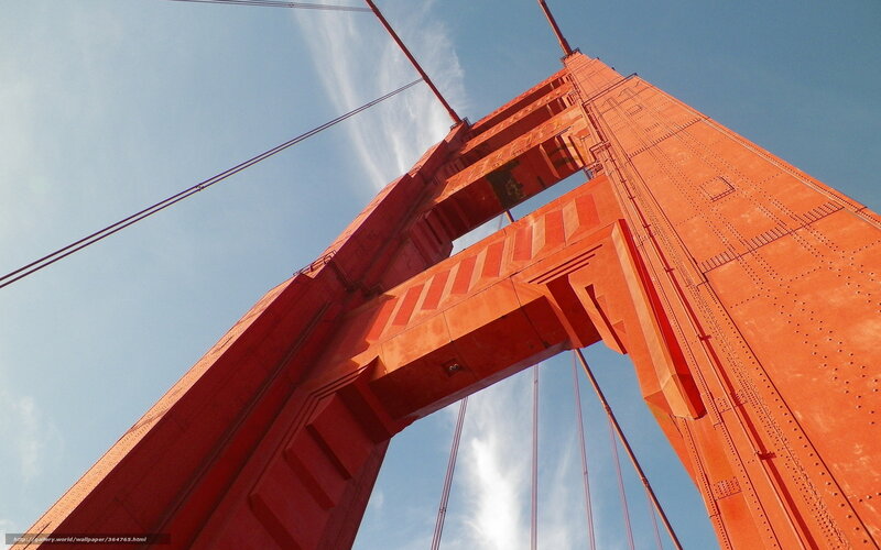 Golden Gate Bridge Tower — Orange, Dramatic