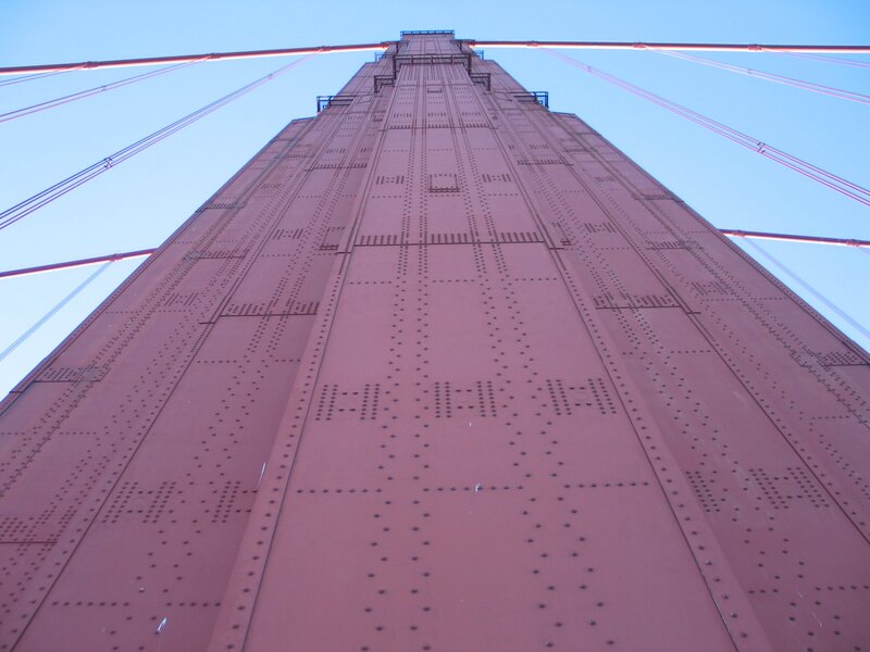 Golden Gate Bridge Tower — Red, Dramatic