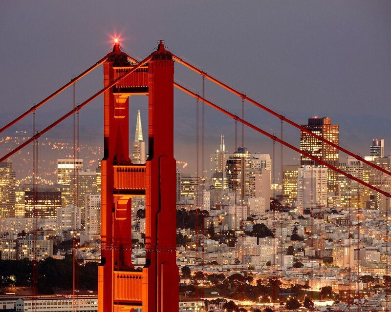 Golden Gate Bridge Tower — Red