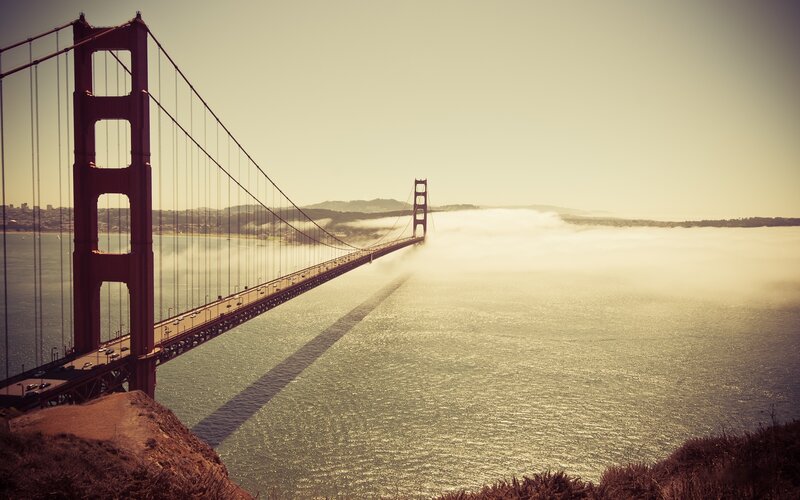 Golden Gate Bridge with fog