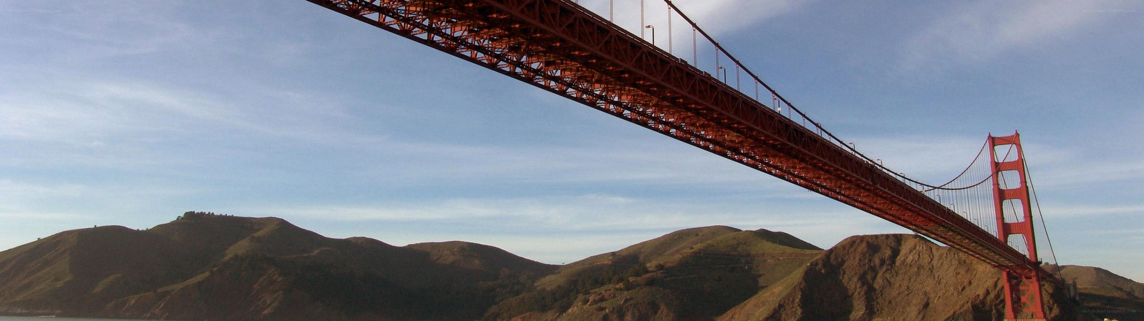 Golden Gate Bridge with hills