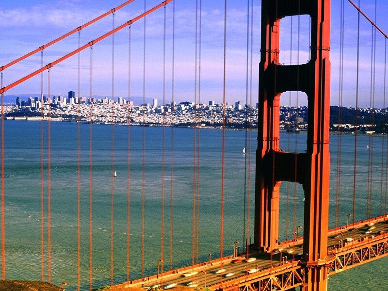 Golden Gate Bridge with San Francisco skyline