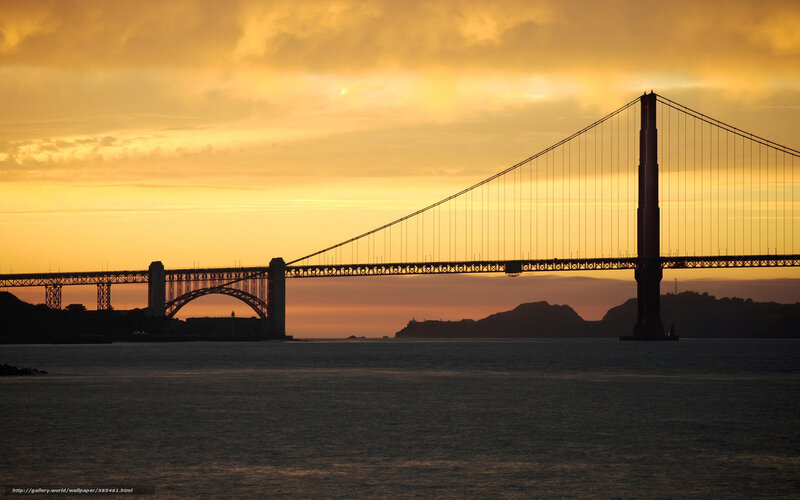 Golden Gate Bridge — Yellow, Dramatic, Sunset, Photograph, Water