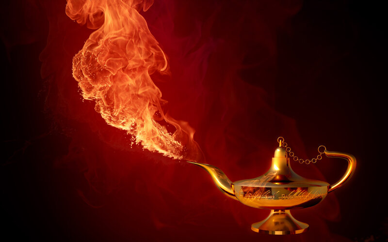 Golden Genie Lamp — Gold