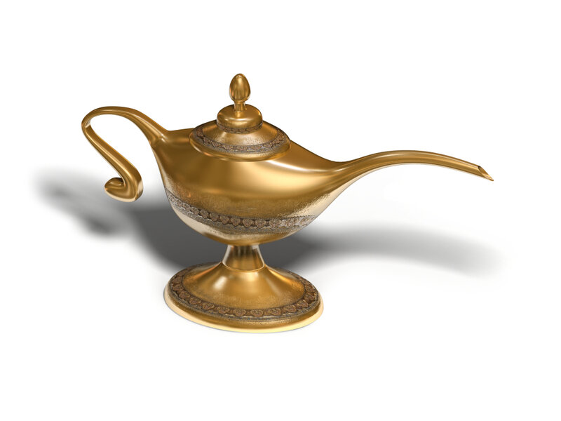 Golden Genie Lamp