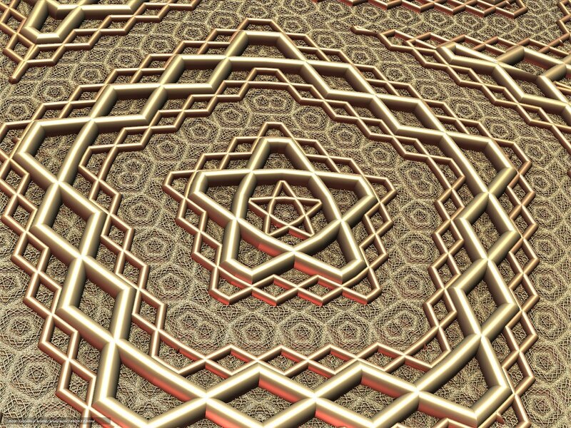 Golden geometric mandala pattern