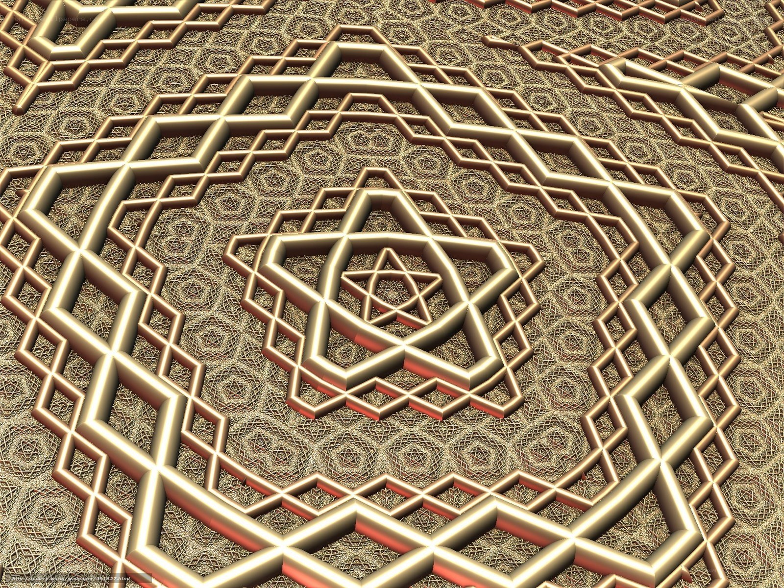 Golden geometric mandala pattern