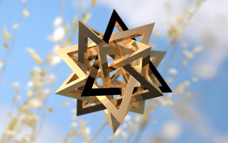 Golden geometric star shape