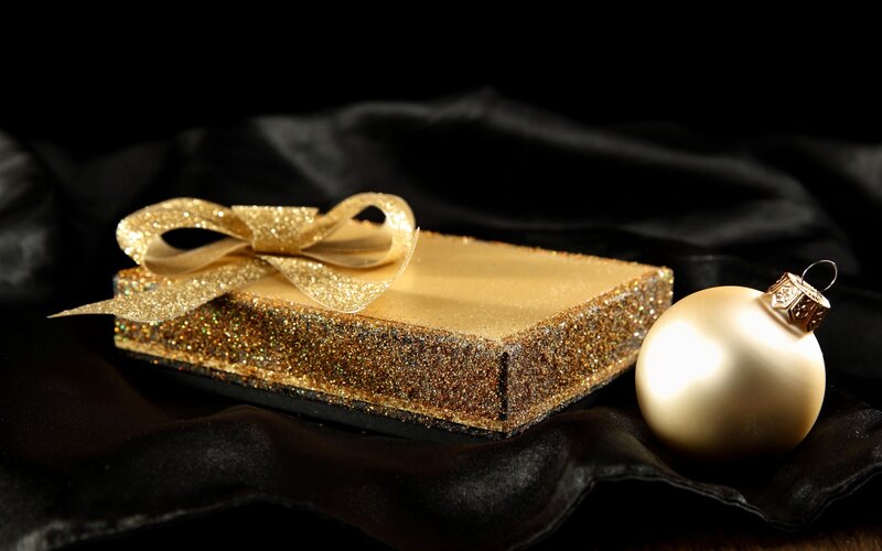 Golden Gift Box — Gold, Dramatic, Photograph