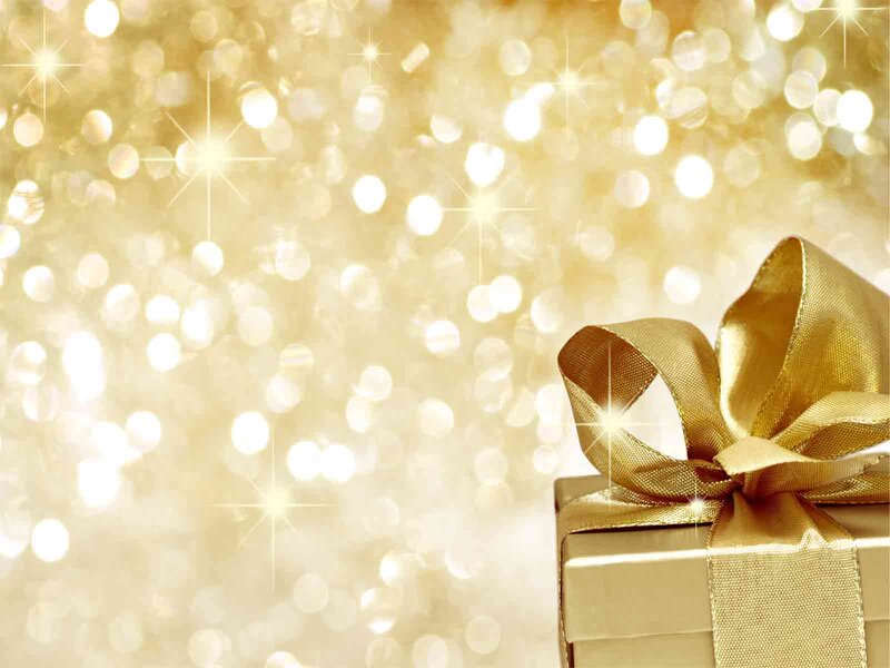 Golden Gift Box — Gold, Festive, Photograph, Bow