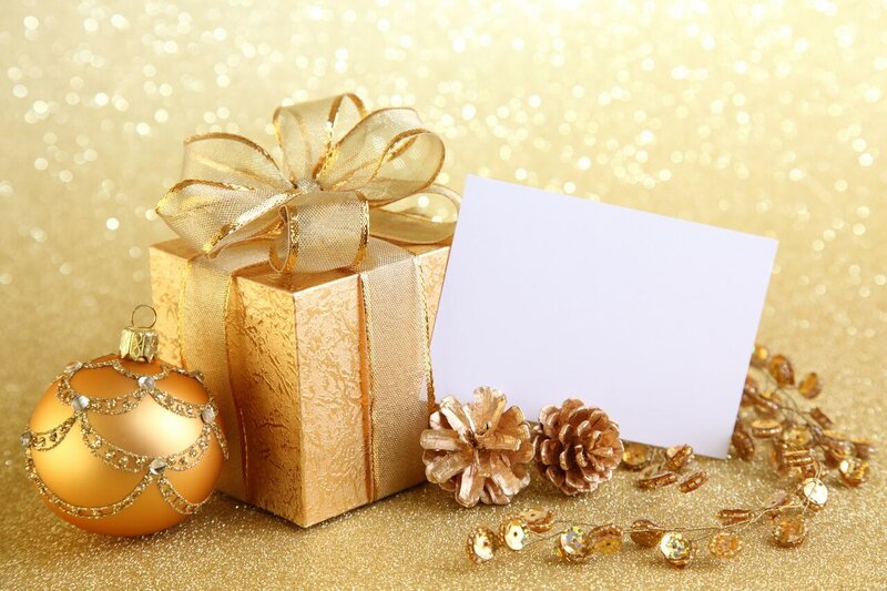 Golden Gift Box — Gold, Festive