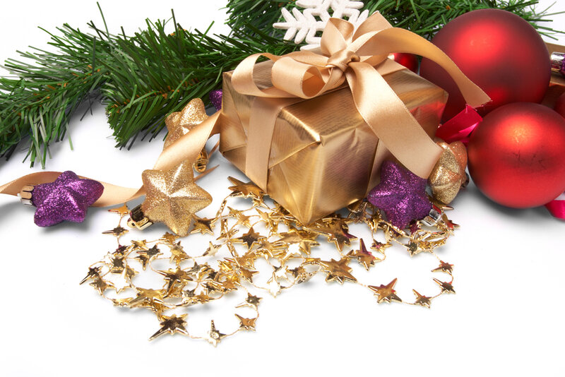 Golden Gift Box — Gold, Festive, Winter, Photograph