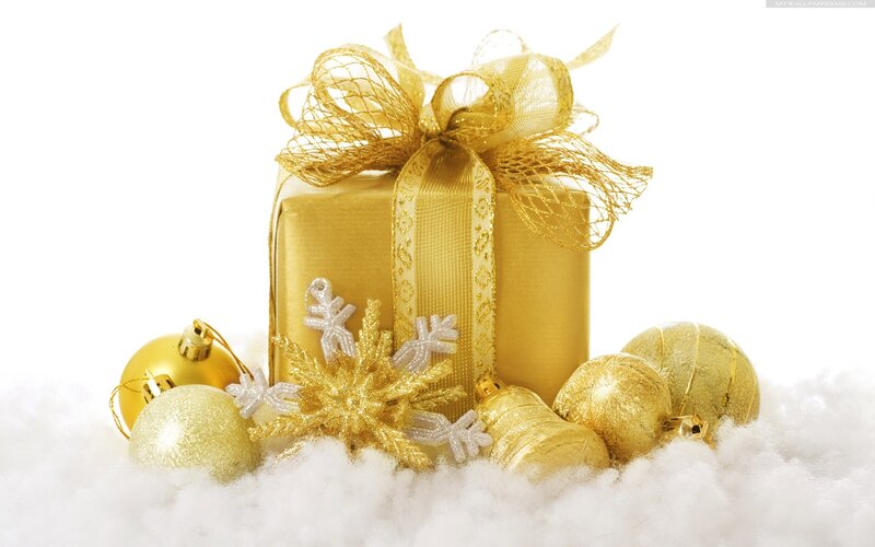 Golden Gift Box — Gold, Festive, Winter