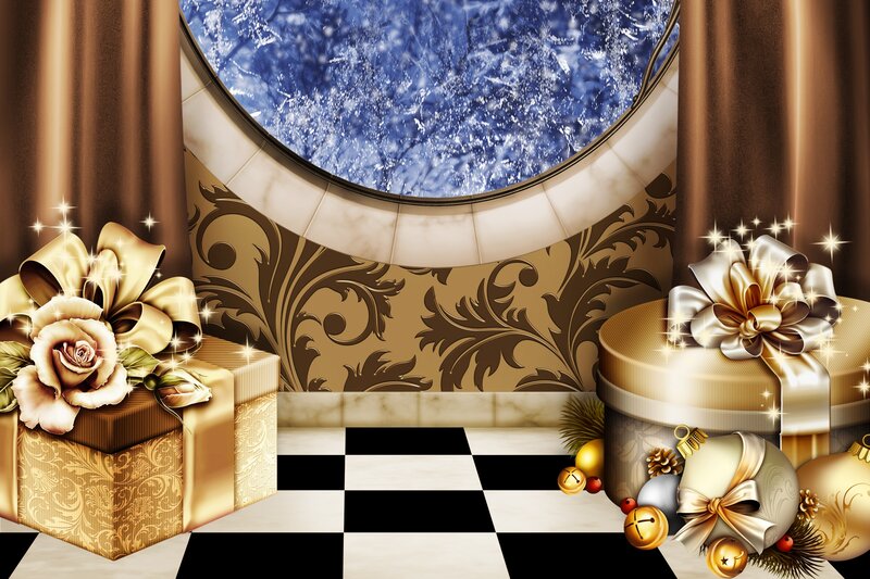 Golden Gift Boxes — Gold, Festive, Winter