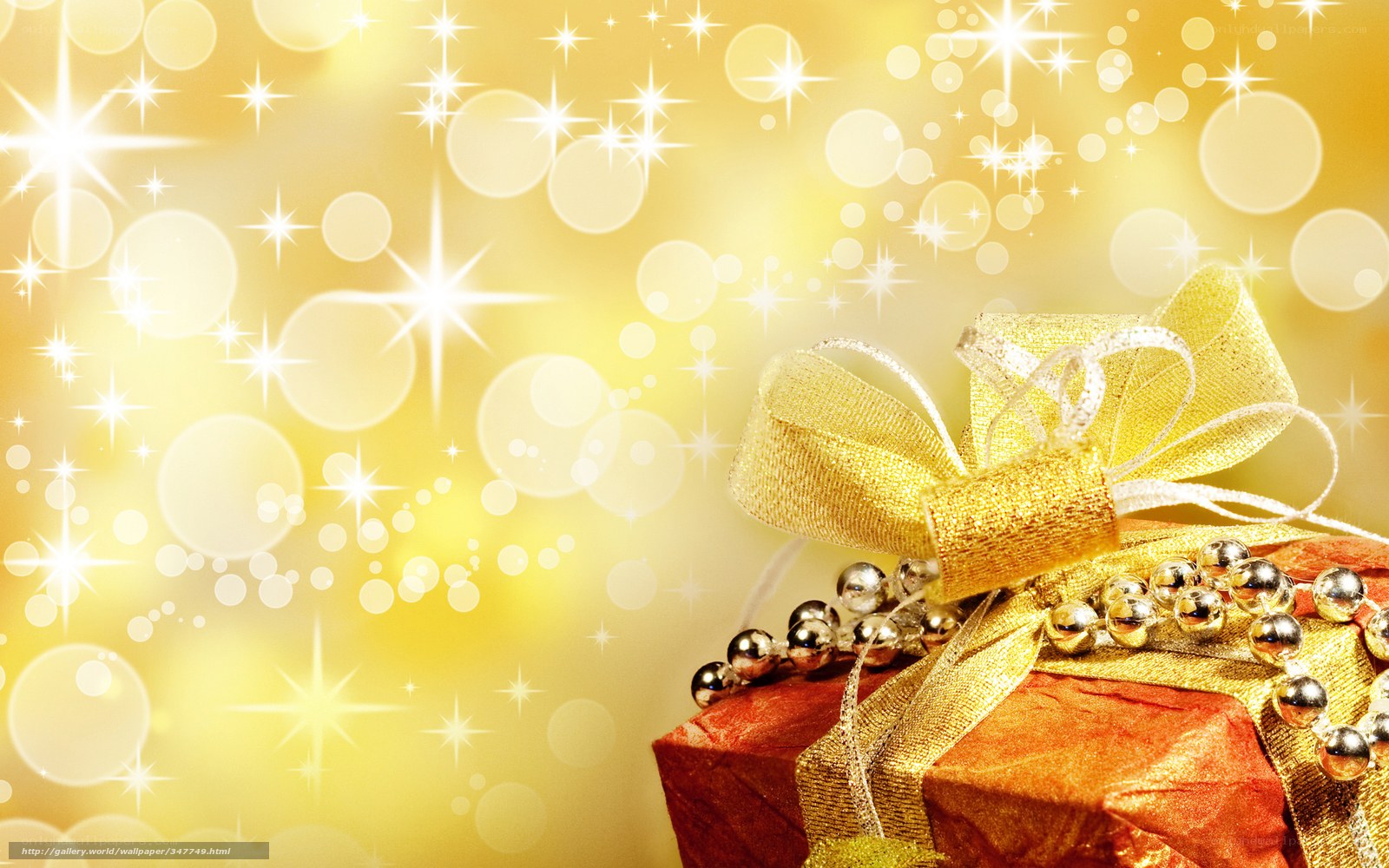 Golden gift with sparkles