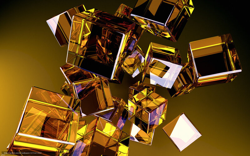 Golden Glass Cubes — Gold
