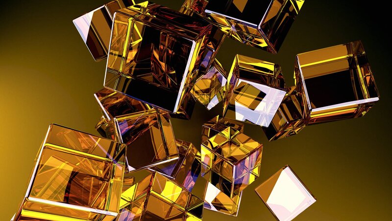 Golden Glass Cubes