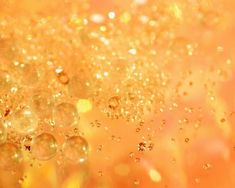 golden glitter and bubbles