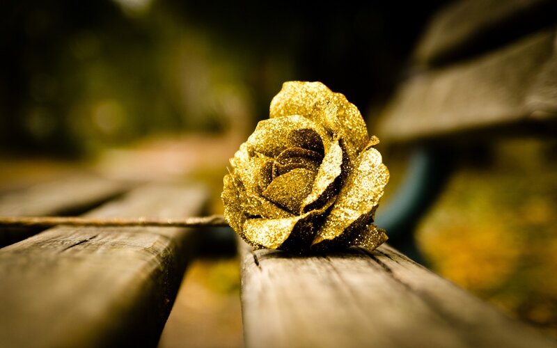 Golden Glitter Rose — Gold