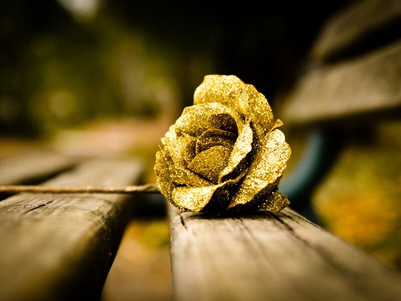 Golden Glitter Rose