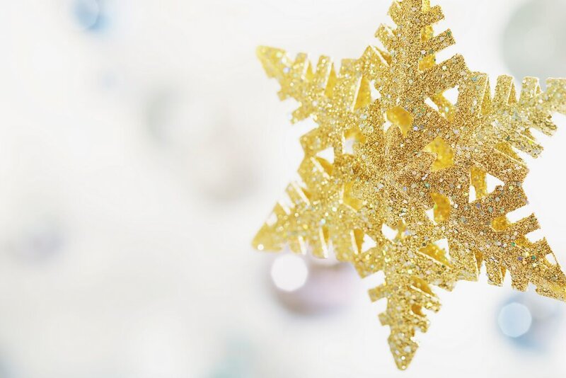 Golden Glitter Snowflake — Gold