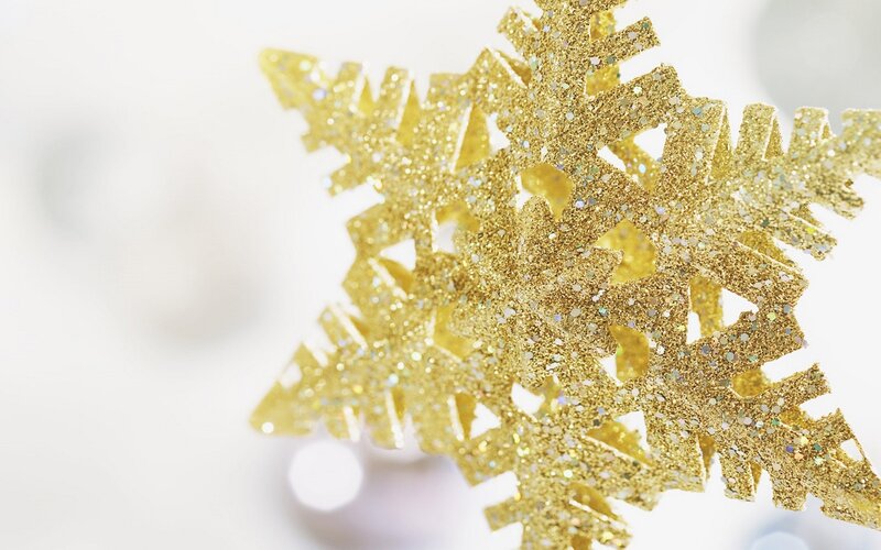 golden glitter snowflake