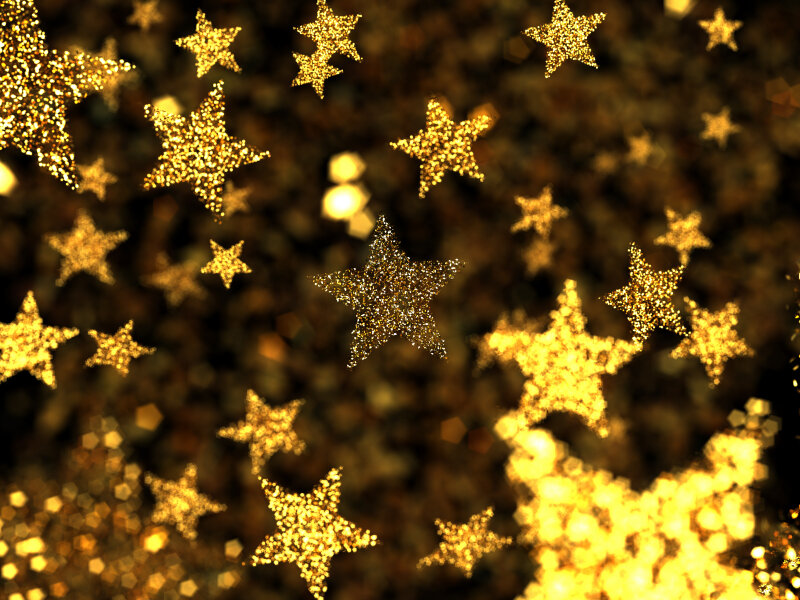 Golden Glitter Stars