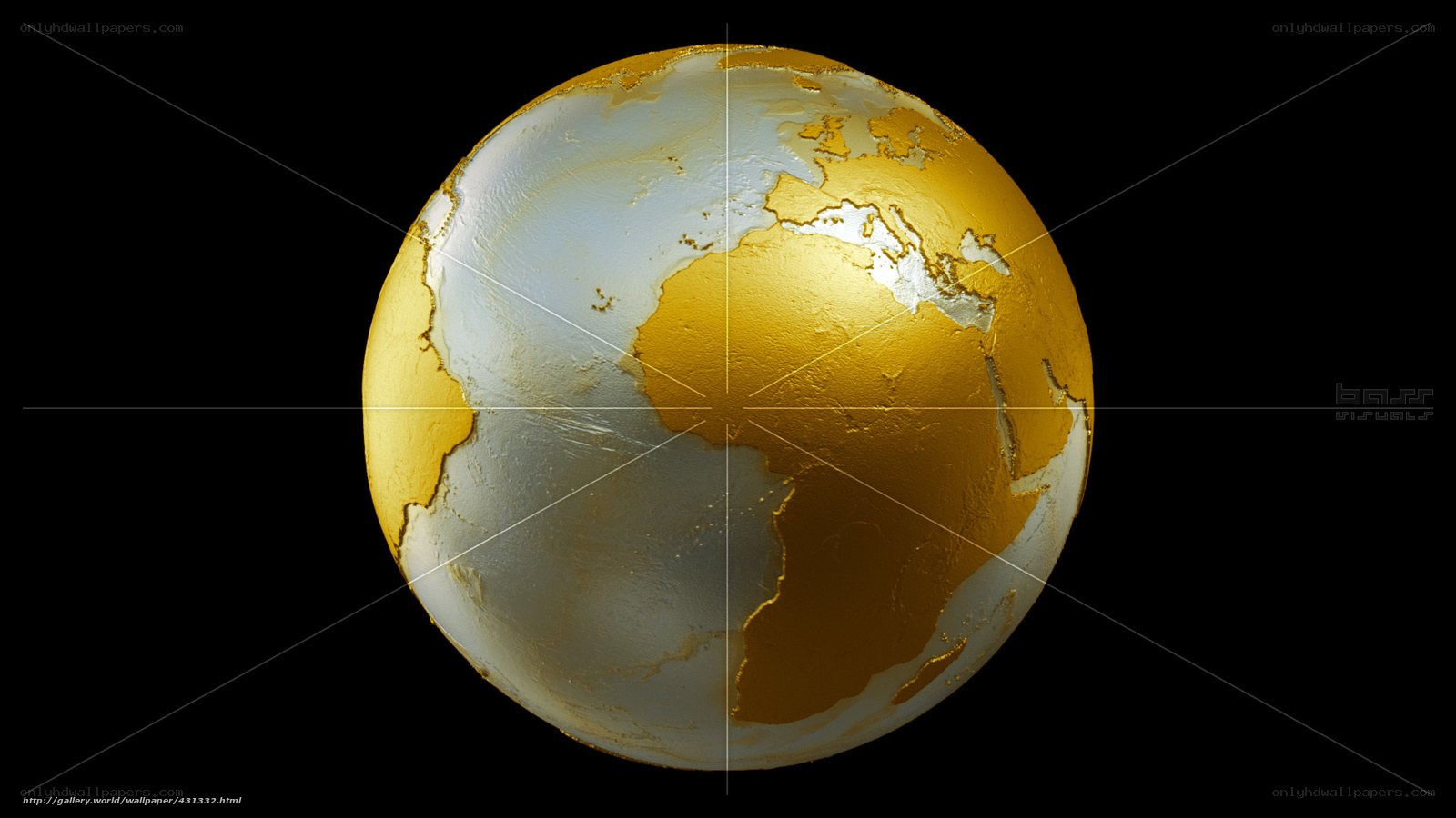 golden globe with continents