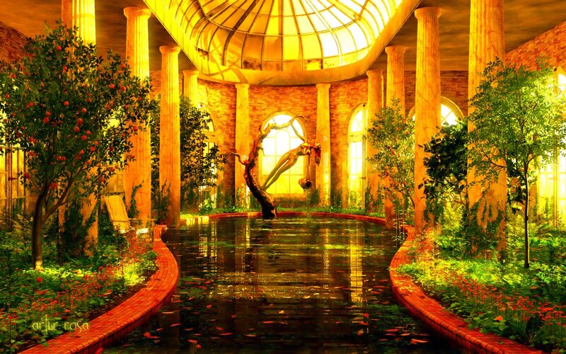 Golden Greenhouse Interior