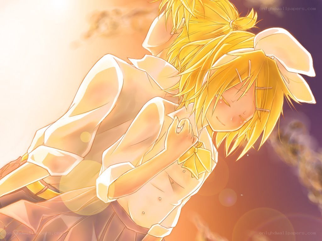 Golden-haired anime character in sunlight