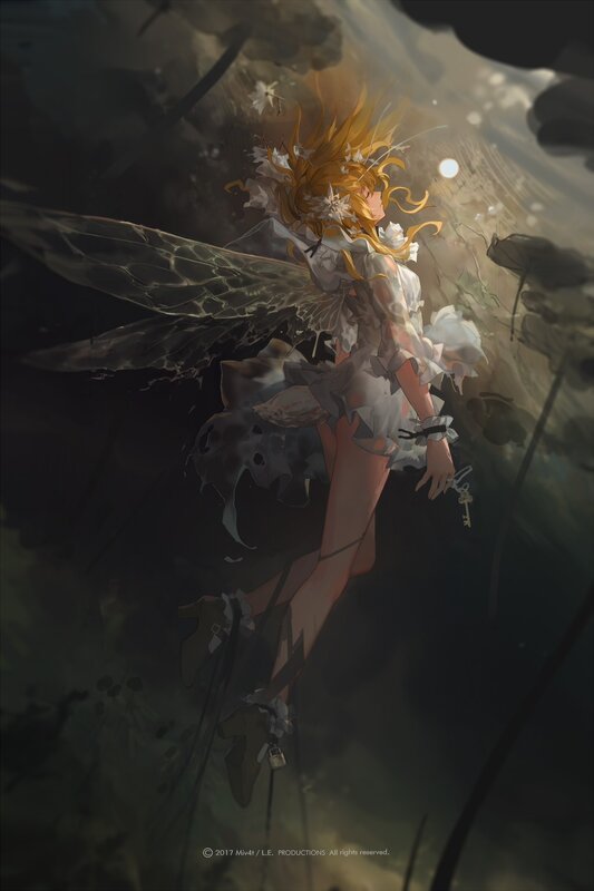 Golden-haired Fairy with Wings