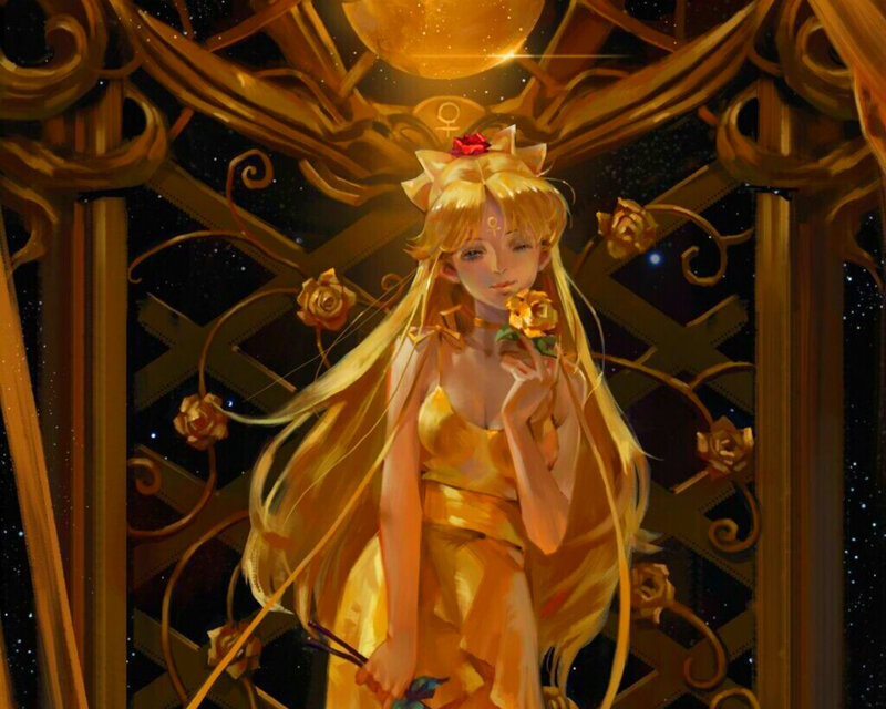 Golden-haired Girl with Roses