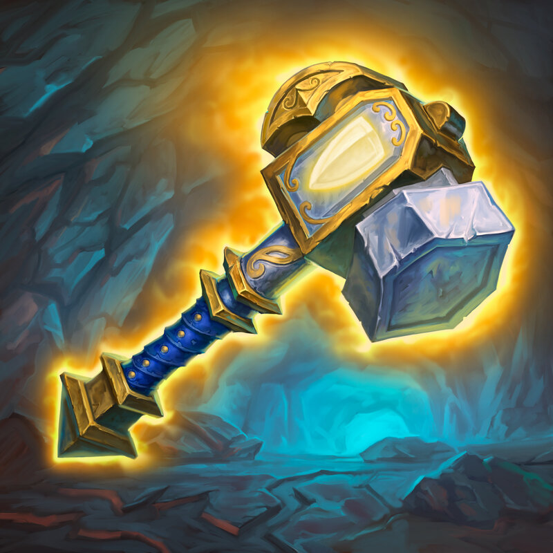 Golden Hammer with Blue Handle