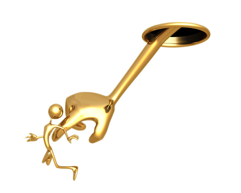 Golden hand grabbing a figure