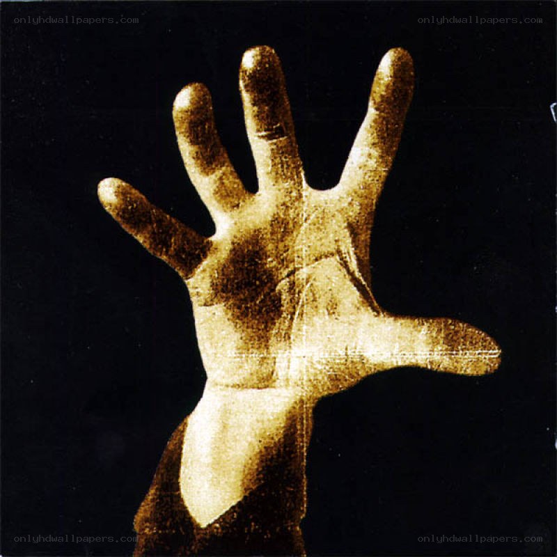 golden hand print on black