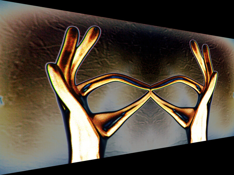 Golden Hands Forming Infinity Symbol