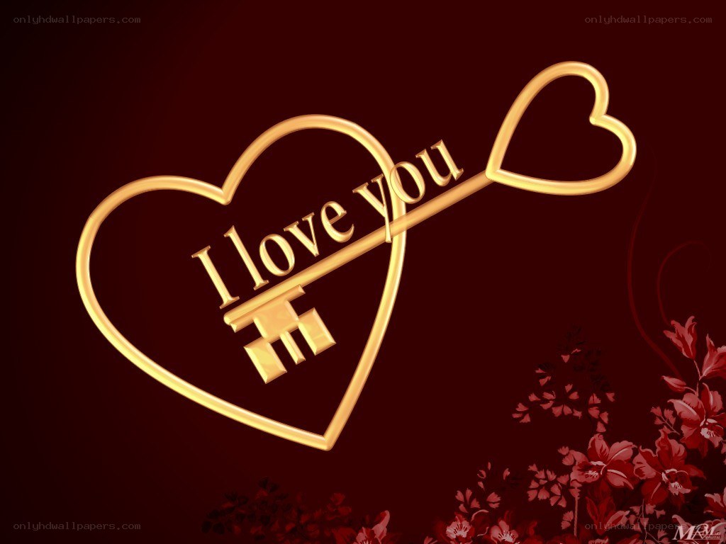 Golden heart key love message