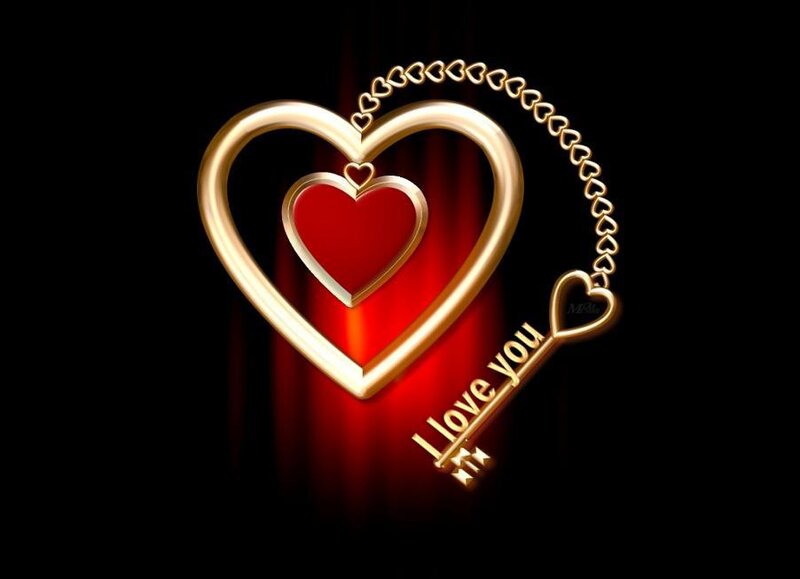 golden heart key love