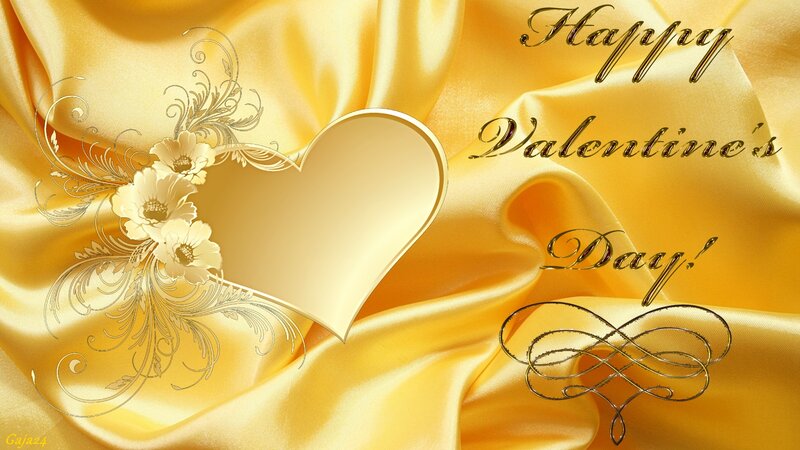 Golden Heart on Fabric
