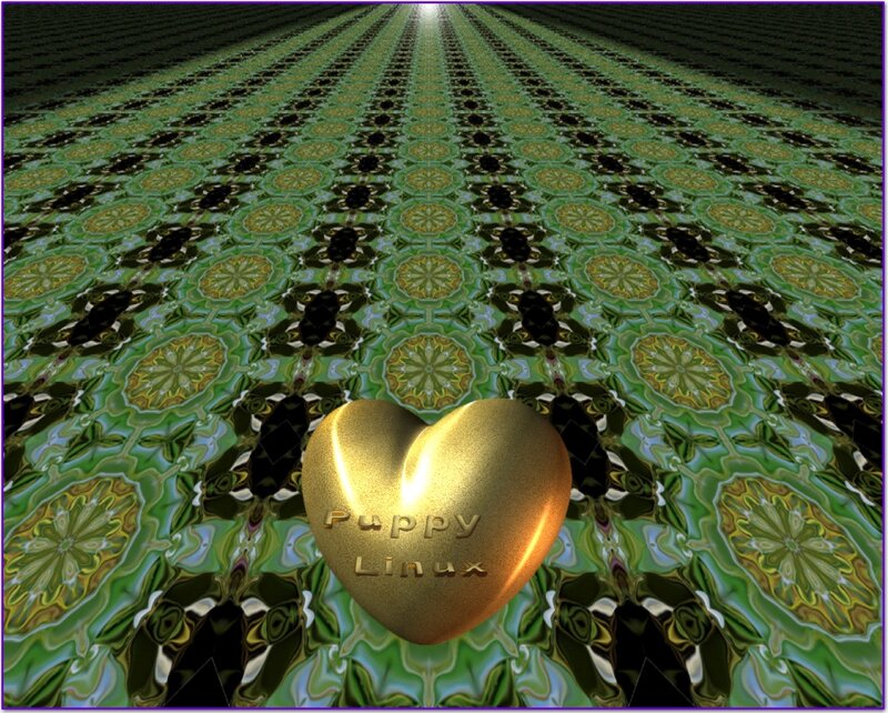 Golden Heart on Patterned Floor