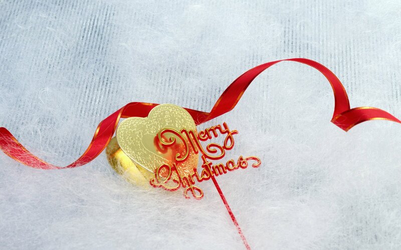 Golden Heart Ornament — White, Festive