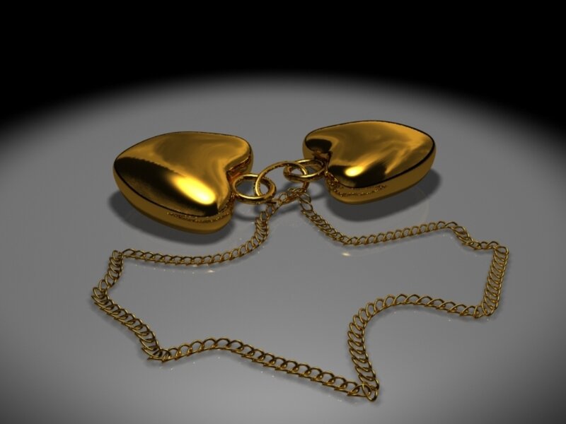 golden heart-shaped pendant